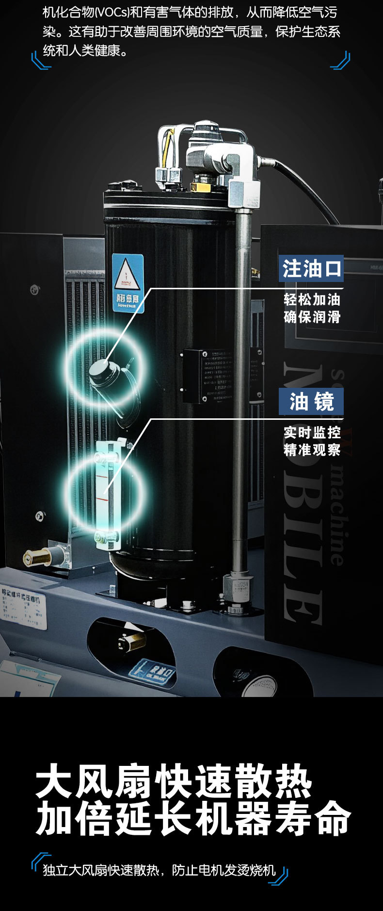 Integrated Air Compressor, Permanent Magnet Variable Frequency Screw-Type Air Compressor, Industrial Mobile Screw Compressor, Direct Supply from Manufacturer