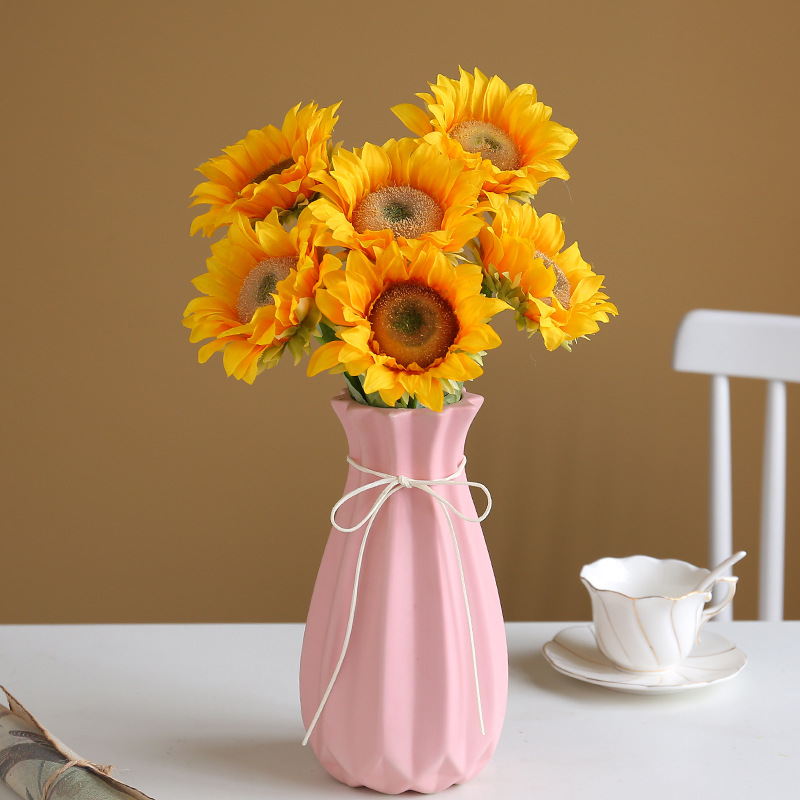 European single sunflower artificial flower, home hotel living room decoration sardine artificial flower, sunflower artificial flower