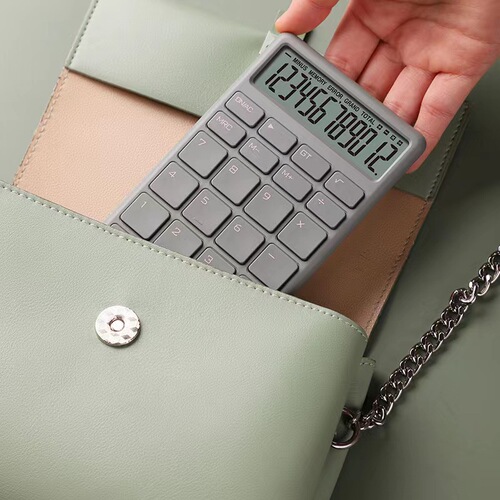 Portable calculator, simple, fashionable, cute, compact, office student, 12-digit calculator, wholesale, silent and elegant