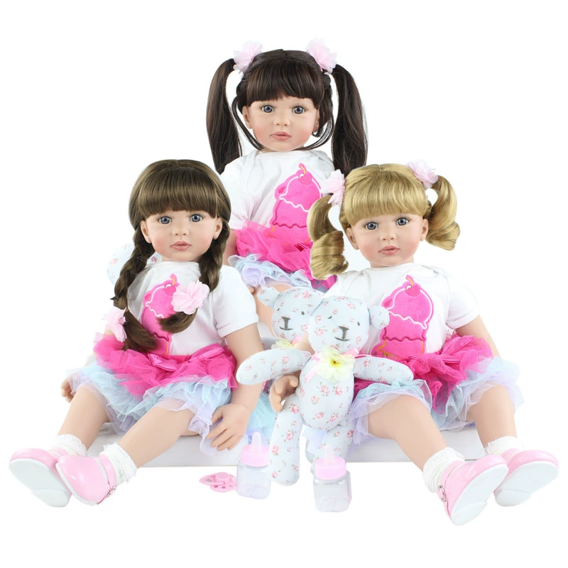 60 см Ткань тело реборн Рапунцель три сестры подарок на день рождения малыш кукла игрушка