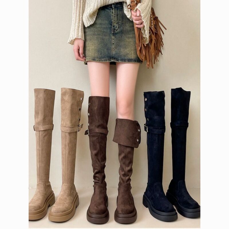 Two-Wear Folding Thick Bottom Boots Children's Autumn and Winter 2024 New Thick Heel Over-the-Knee Rider Boots Spring and Autumn Two-Wear Folding Thick Bottom Boots Children's Autumn and Winter 2024 New Thick Heel Over-the-Knee Rider Boots Spring and Autumn