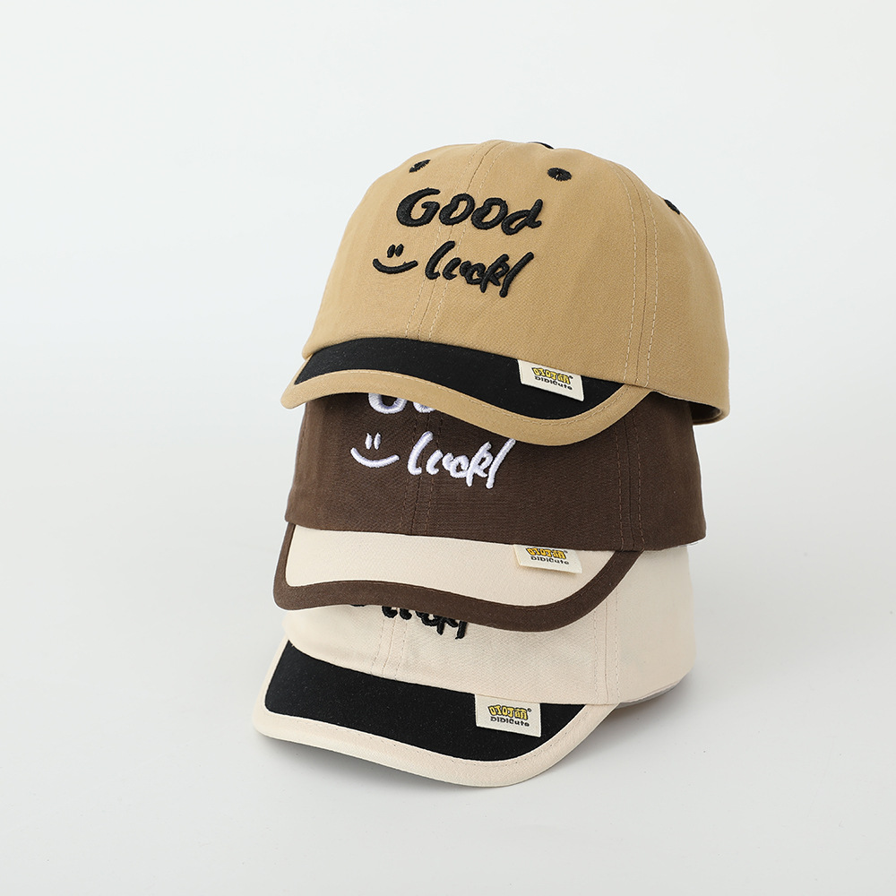 Sombrero de letras bebé buena suerte primavera y otoño corto bordes suaves para niños gorra gorra
