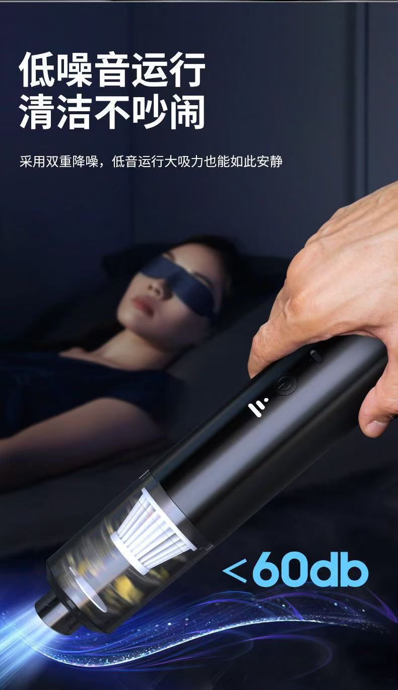 Car Vacuum Cleaner with Air Pump, Wireless Charging, Strong Suction, Powerful Multi-Function, Four-In-One, Dual-Use for Cars