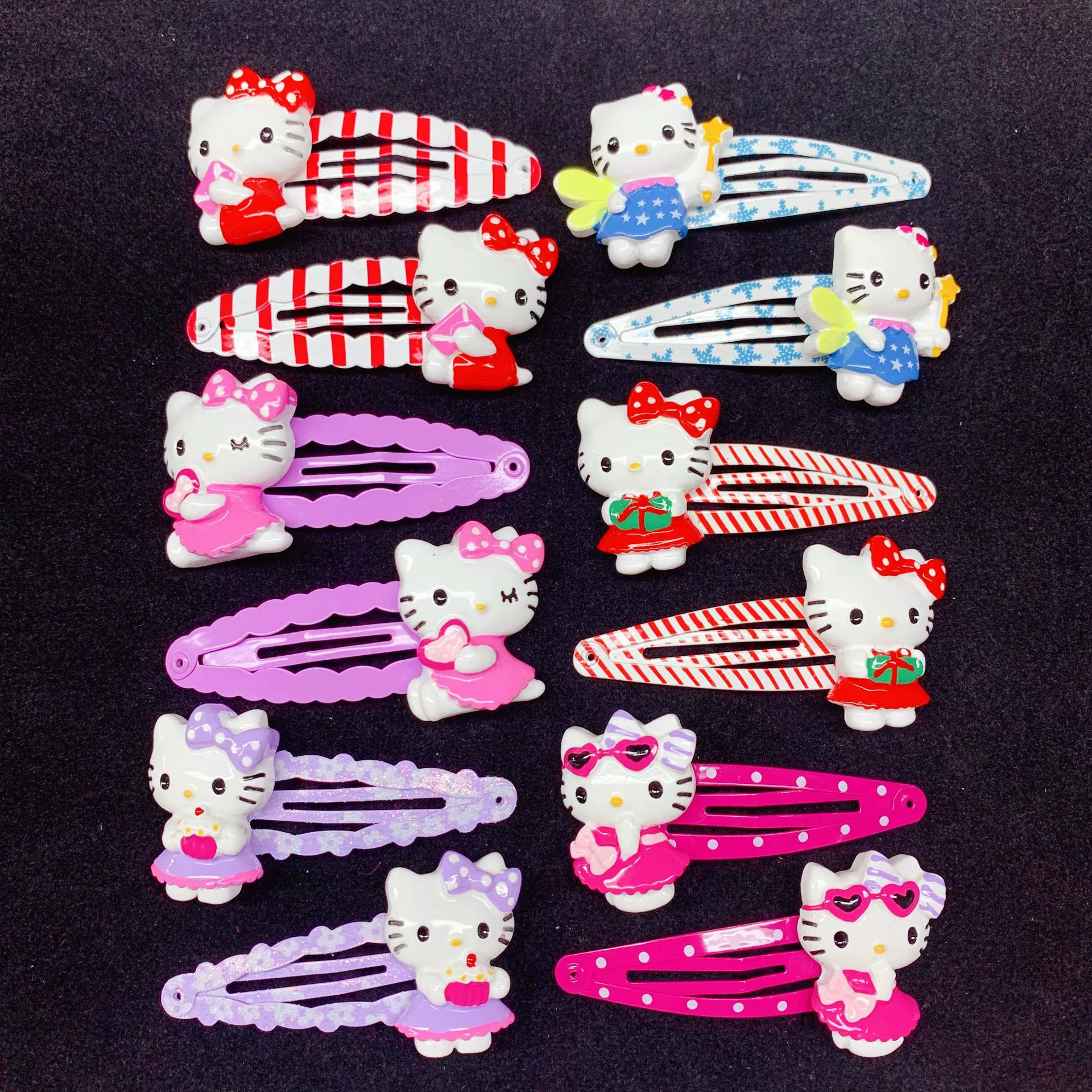 Hello Kitty, мультяшная милая заколка для волос, аксессуар, для челки, бережные невредящие волосы шпильки