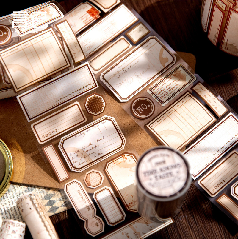 Serie de Amigos del tiempo cinta retro etiqueta retro decoración de la carcasa del teléfono móvil DIY collage de material