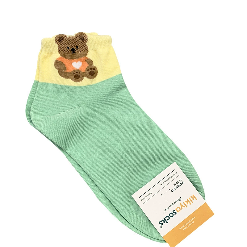 Южнокорейские летние товары, милые knee socks, с маленькими медведями, корейский стиль