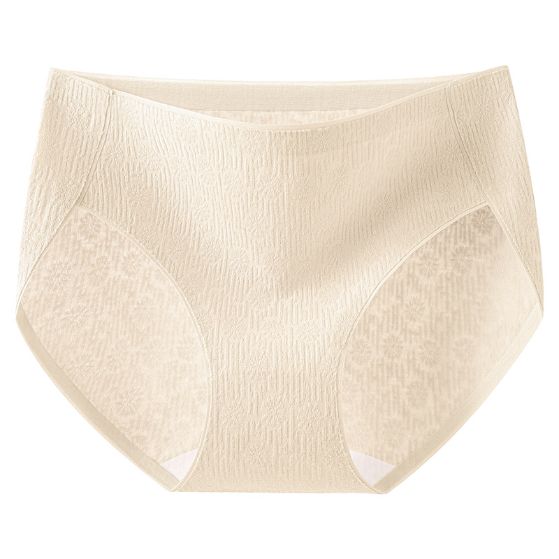 Ropa interior de algodón de grado 7A sin costuras, entrepierna antibacteriana para mujer, nueva cintura media y alta, jacquard, ropa interior de mujer transpirable y agradable para la piel