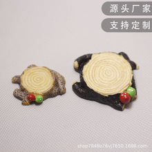 定制logo蘑菇年轮树桩微景观书桌装饰树脂摆件工艺品