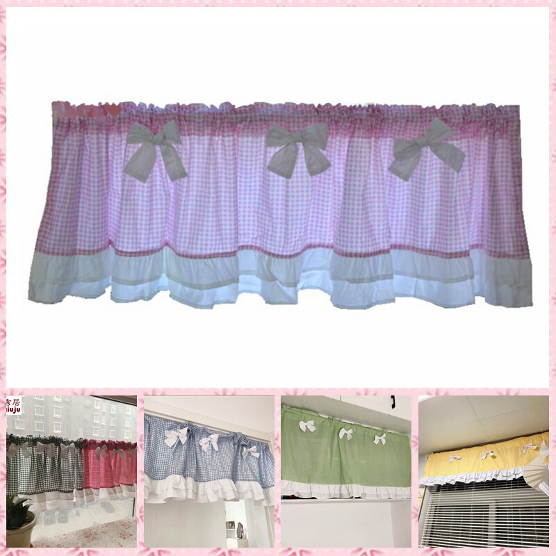 Korean Style Hanging Curtain Cloth Curtain Short Curtain Plaid Half Curtain Cabinet Bedroom Bathroom Door Curtain Korean Style Hanging Curtain Cloth Curtain Short Curtain Plaid Half Curtain Cabinet Bedroom Bathroom Door Curtain
