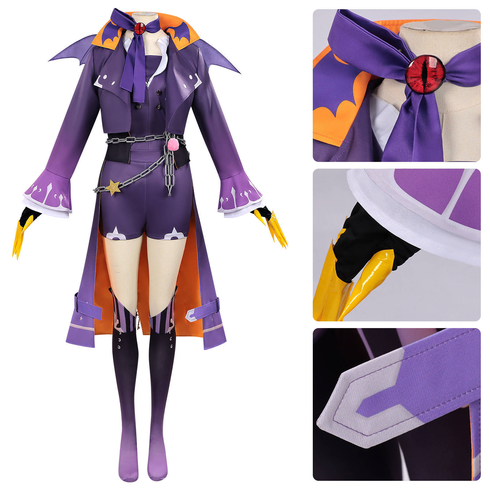 Escape from Horror Night Silent Girl Aba Shadow Claw Vantia Catwoman Purple Adult Children's Game Same Style Cos Performance