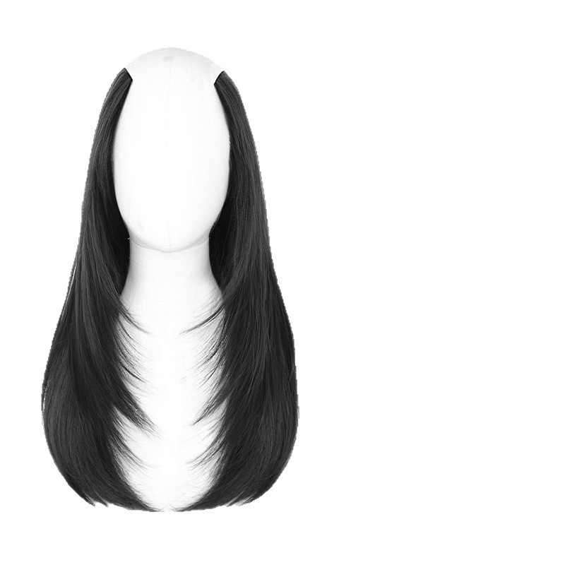 女性用増毛ウィッグ、ふわふわワンピースウィッグ、ハイレベルインナーバックル、微カール、目に見えないシームレスヘアエクステンションパッチ|undefined