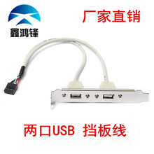 厂家直销 两口2口usb挡板线 usb后置两口挡板线 电脑机箱PCI挡板