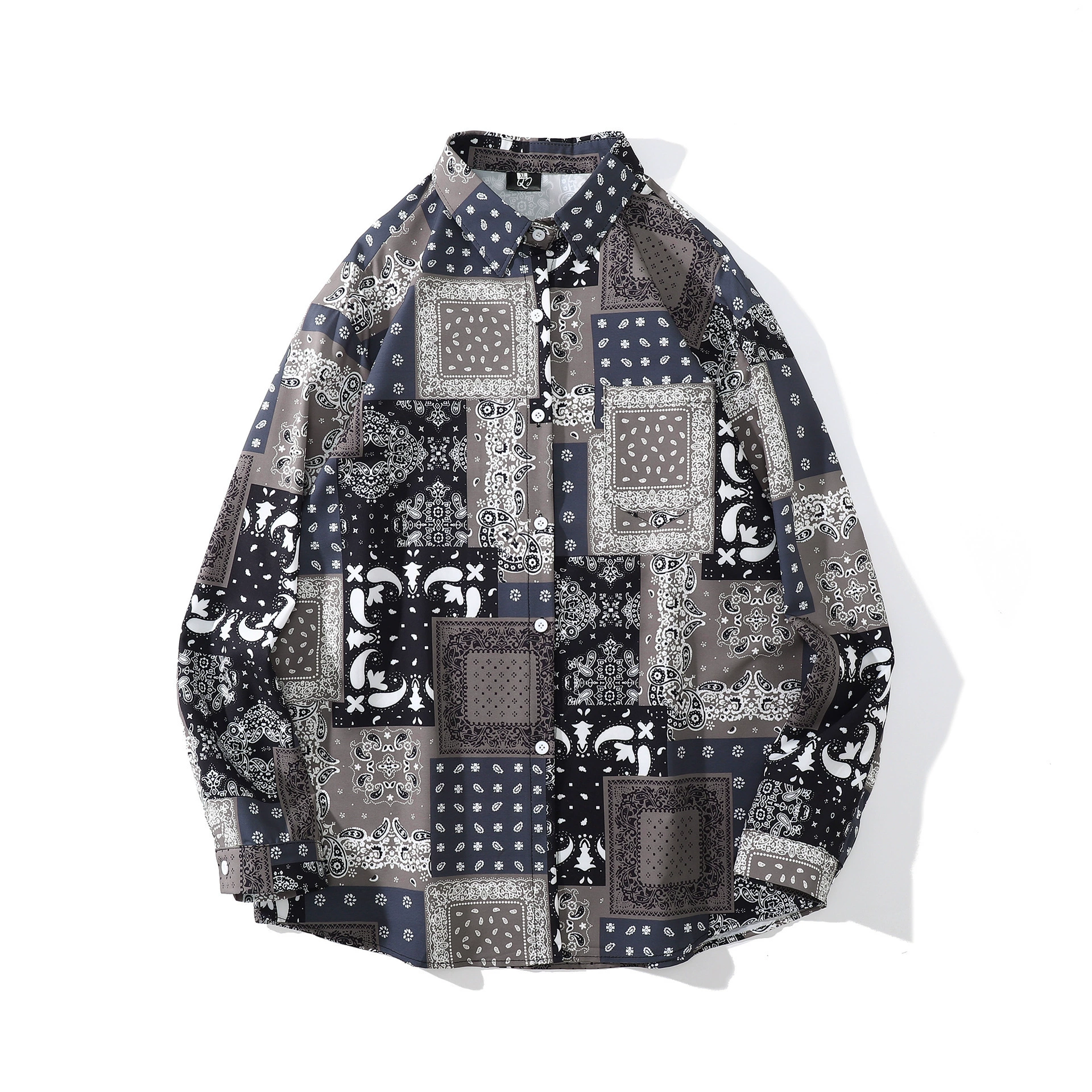 Винтажная рубашка для пар, дизайнерская рубашка в гонконгском стиле, полная масляной живописи, Цветочная рубашка с длинным рукавом, свободная Мужская и женская куртка