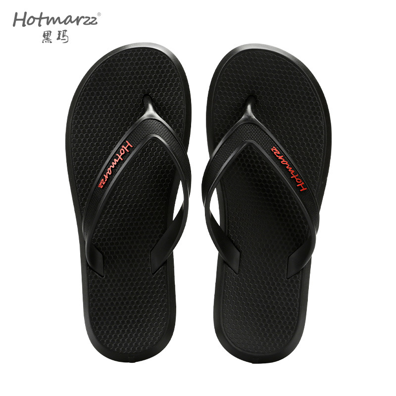 Hotmarzz Heima Upgraded Solid Color Couple Flip Flops Men's Non-Slip Wear-Resistant Beach Shoes for Home