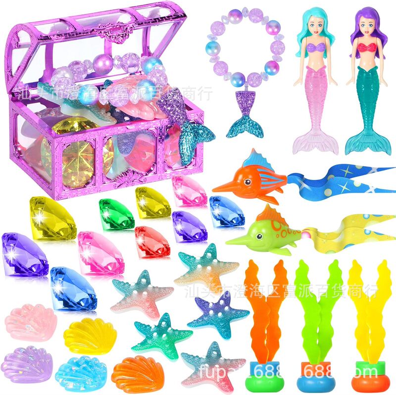 Cross Border Diving Gem Treasure Box Children's Pool Diving Underwater Treasure Hunt Game Girl Jewelry Treasure Box Toy Cross Border Diving Gem Treasure Box Children's Pool Diving Underwater Treasure Hunt Game Girl Jewelry Treasure Box Toy
