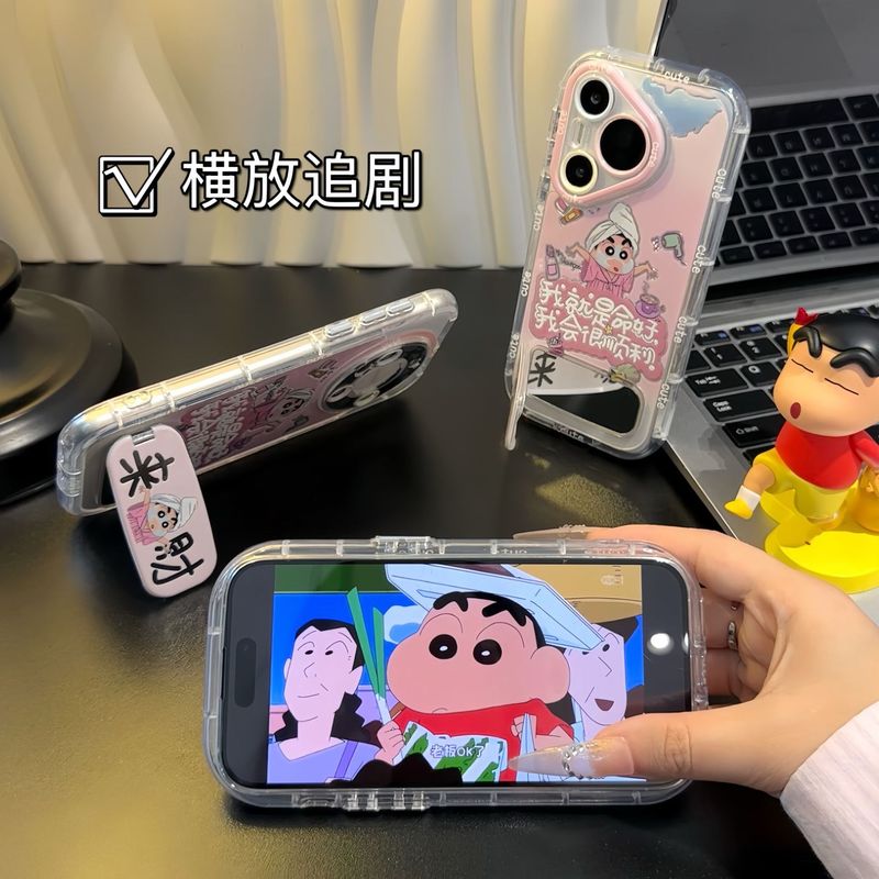 Laicai クリエイティブ Xiaoxin に適した Apple 15pro ミラーホルダー携帯電話ケース iphone16 かわいい保護カバー 14|undefined