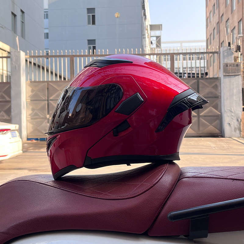 Cuatro estaciones coche eléctrico casco de seguridad cola grande superficie expuesta Jiekai 3C certificado casco de la motocicleta casco completo de la motocicleta de los hombres personalidad