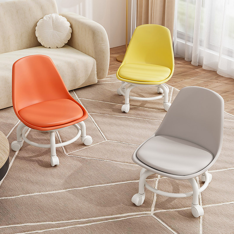 Taburete pequeño con rueda universal, sala de estar para el hogar, polea, taburete bajo, banco, taburete para asiento, moderno, bolso suave, respaldo, silla pequeña, taburete para sofá