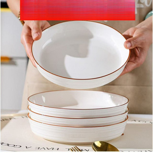 Deepened embossed plate underglaze color fashion disc dish household ceramic not hot