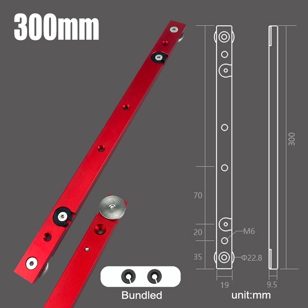 Empuje de carpintería mango con tira deslizante bloque rojo 30cm