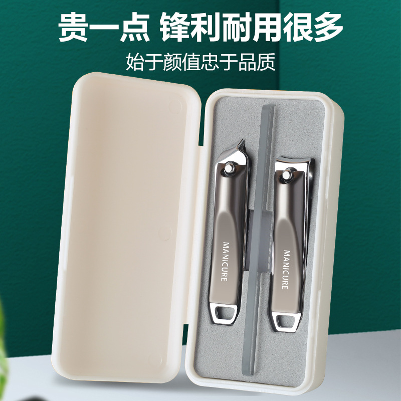 Exquisite Cross-Border Popular Manicure and Manicure Special Nail Clipper Set Ear Scoop Nail Clipper Oblique Mouth 3-Piece Set New Style