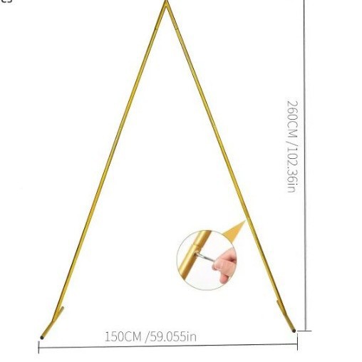 Accesorios de boda transfronterizos Soporte de arco de hierro forjado Fondo de escenario Marco de flores decorativo Arco de boda Marco de hierro cuadrado dorado