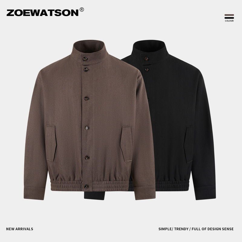 ZOEWATSON men's old money style Harrington stand collar jacket, high-end workwear casual zip-up jacket ZOEWATSON men's old money style Harrington stand collar jacket, high-end workwear casual zip-up jacket
