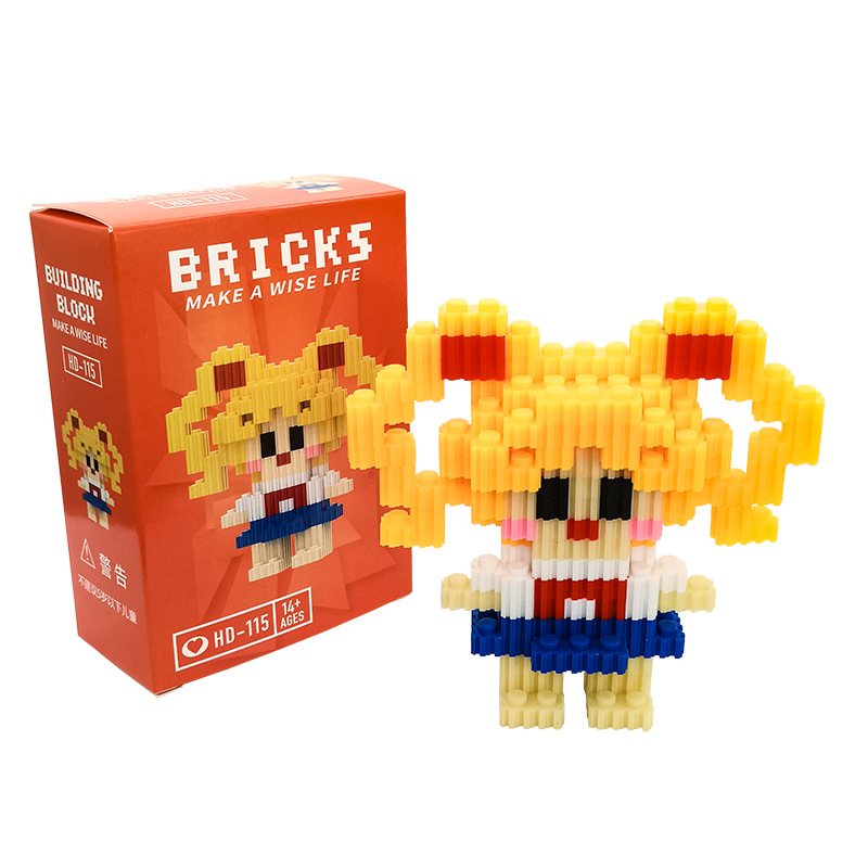 Mini muñeca de dibujos animados compatible con bloques de construcción Lego decoración de escritorio bloques de construcción micro partículas niños juguetes montados al por mayor