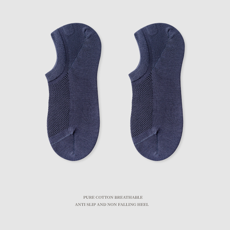 Calcetines de verano delgados de algodón para hombres mallas respirantes antiodorante sudor invisible calcetines de barco poco profundas de verano
