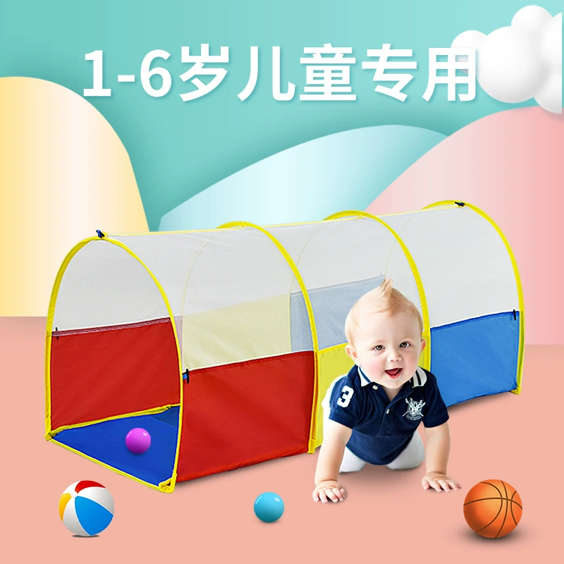 Rainbow tunnel for crawling, toy, increased thickness, three colors, can climb