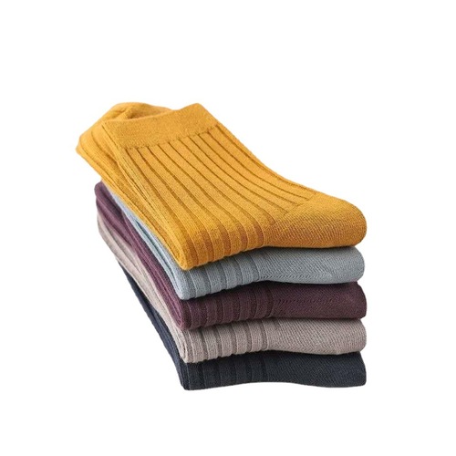Men's Double-Needle Mid-Calf Woolen Socks with Combed Cotton, Plain Color, Moisture-Wicking and Anti-Odor