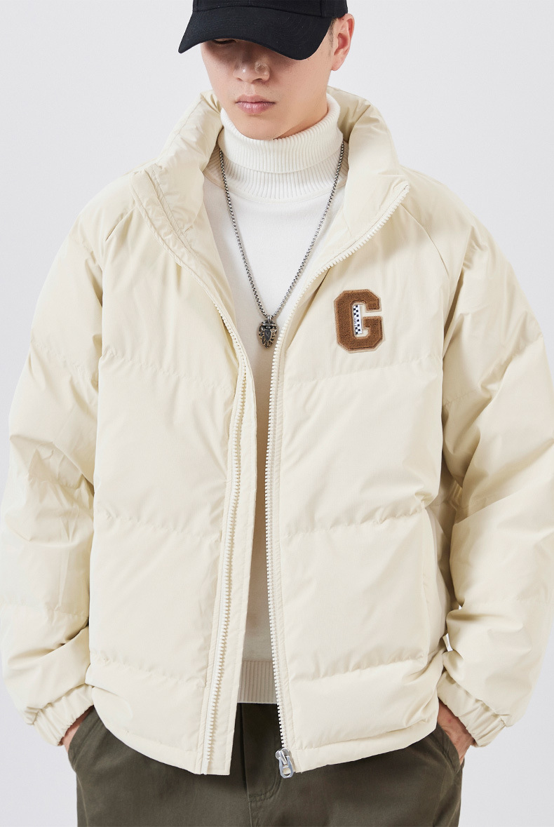 Men's Down Jacket Stand Up Collar Short Winter Warm Puffer Coat_voghion.com