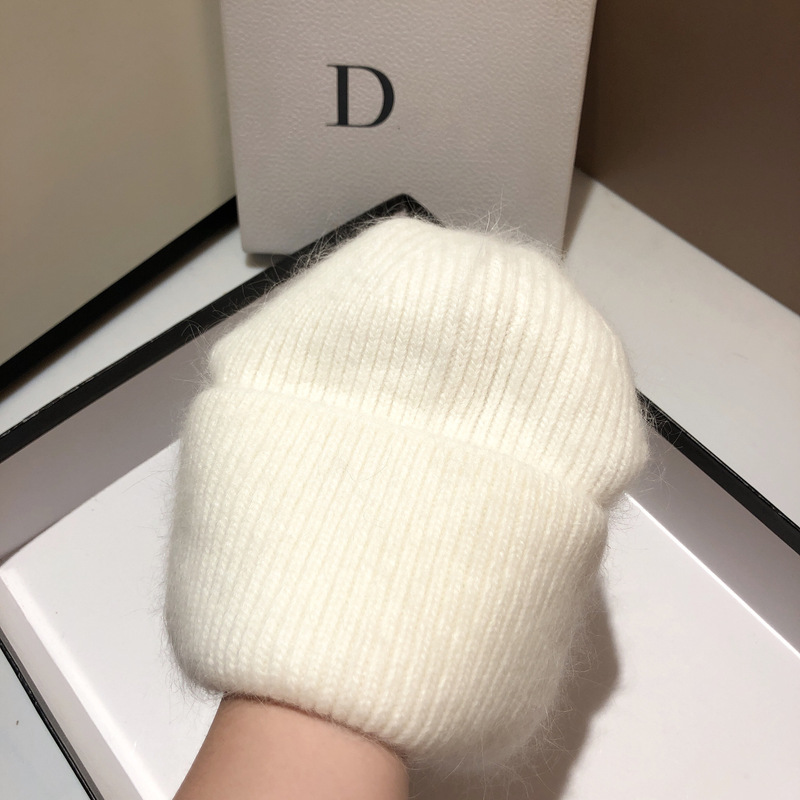 大量の輸出ロシアの厚い重さのウサギの毛のニットの帽子のファッションのシンプルな純色の柔らかいモチモチの保温の毛糸の帽子の女性|undefined
