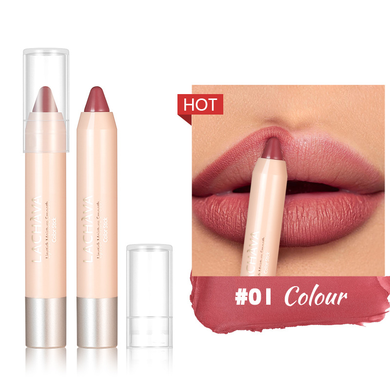 Heißer Verkauf LACHAVA 8 Farbe Matte Lippenstift Stift Wasserdicht Antihaft Tasse Lipliner Linie Haken Lip Pen Make-Up_voghion.com