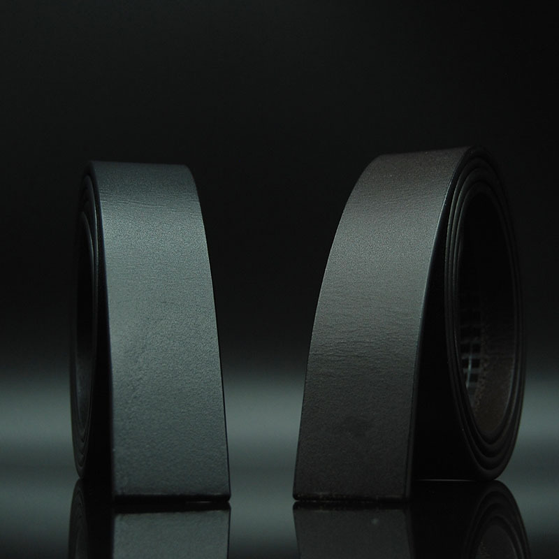 Factory Direct Belt Men's Flat Belt Leather Factory Cowhide Belt Men's Automatic Buckle Belt A Piece Of Hair full figure