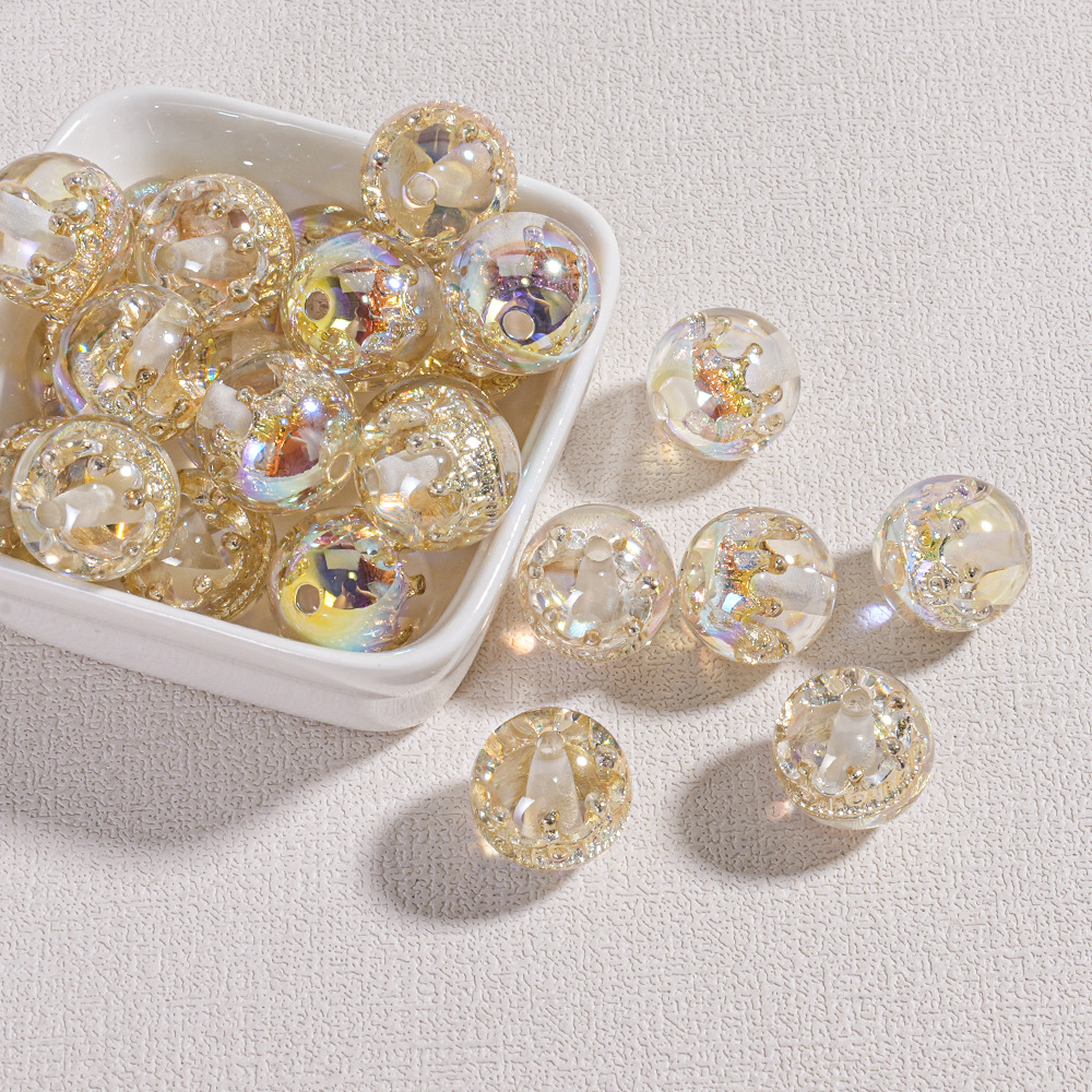 Haijia alta carga resina óptica con cuentas corona pulsera de cuentas sueltas cadena de teléfono móvil accesorios de bricolaje material cuentas al por mayor