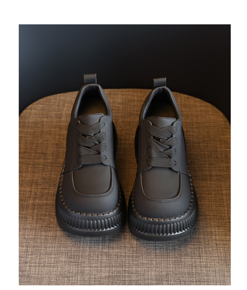 Giày sneaker nữ đế dày tăng chiều cao bên trong, đế bánh xốp mềm mại — Màu đen chi tiết 21