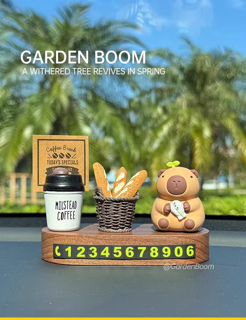 Car Temporary Parking Number Plate, Cute High-End Car Moving Phone Plate, Creative Decorative Ornaments in the Car