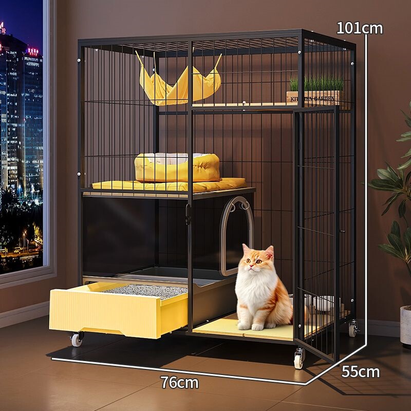 猫笼子带厕所一体自由空间猫别墅家用室内一室一厅一卫猫窝舍|undefined