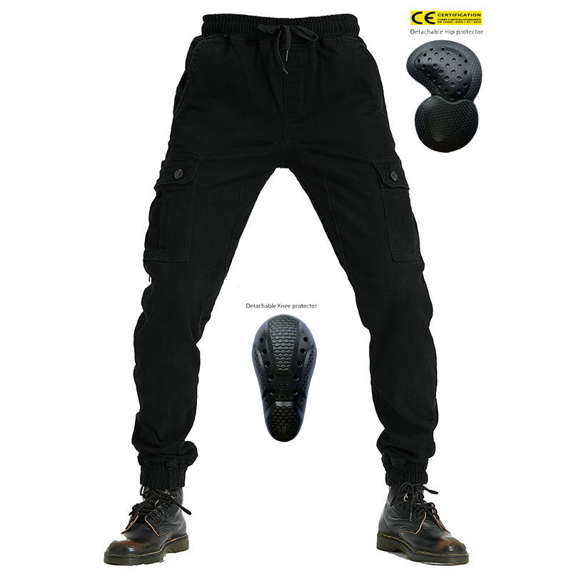 LOONG BIKER motocicleta Caballero monos de los hombres ocasionales ligeros cómodos resistentes al desgaste de la motocicleta montando pantalones anti-caída