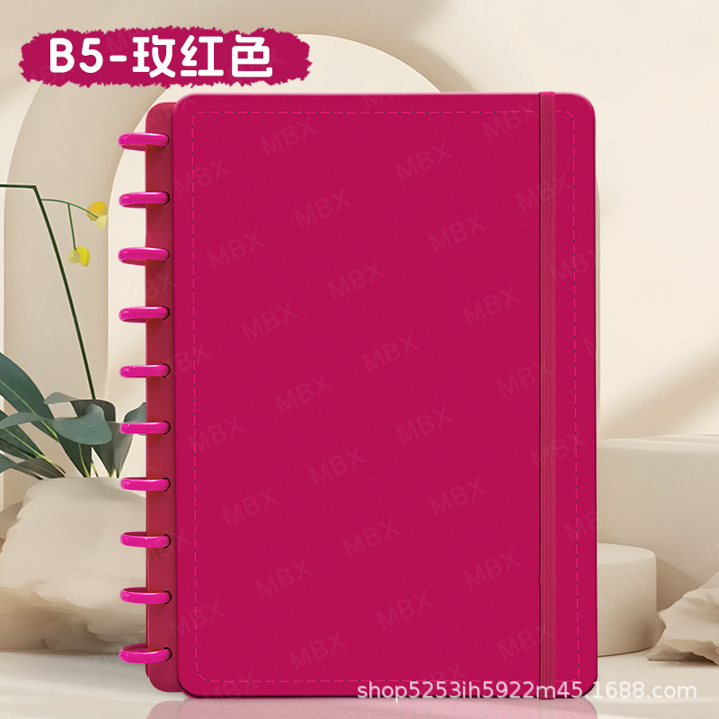 A5 macarrón botón de hongos cuaderno de cuaderno PU elástico cuaderno de cuadernos de papelería image 11