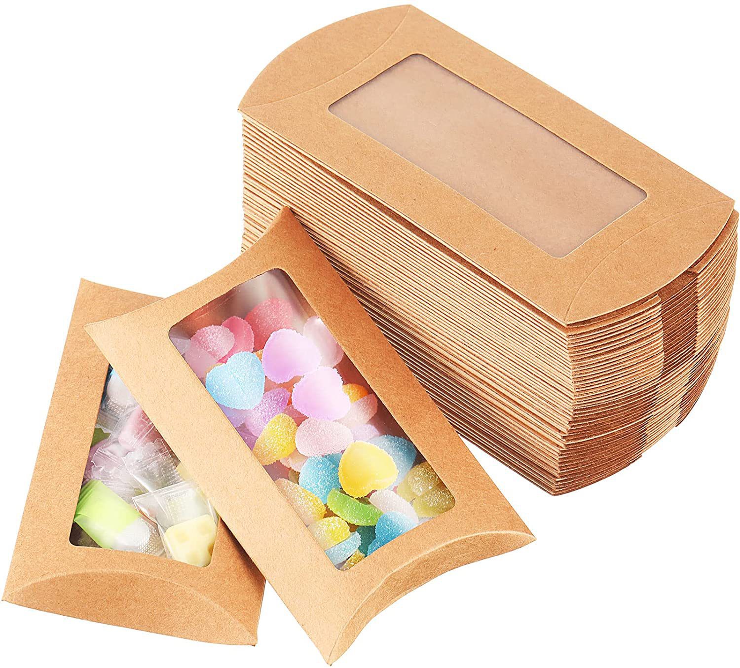 新款创意喜糖盒礼品盒牛皮纸开窗枕头盒礼盒喜糖包装盒糖果盒批发详情3