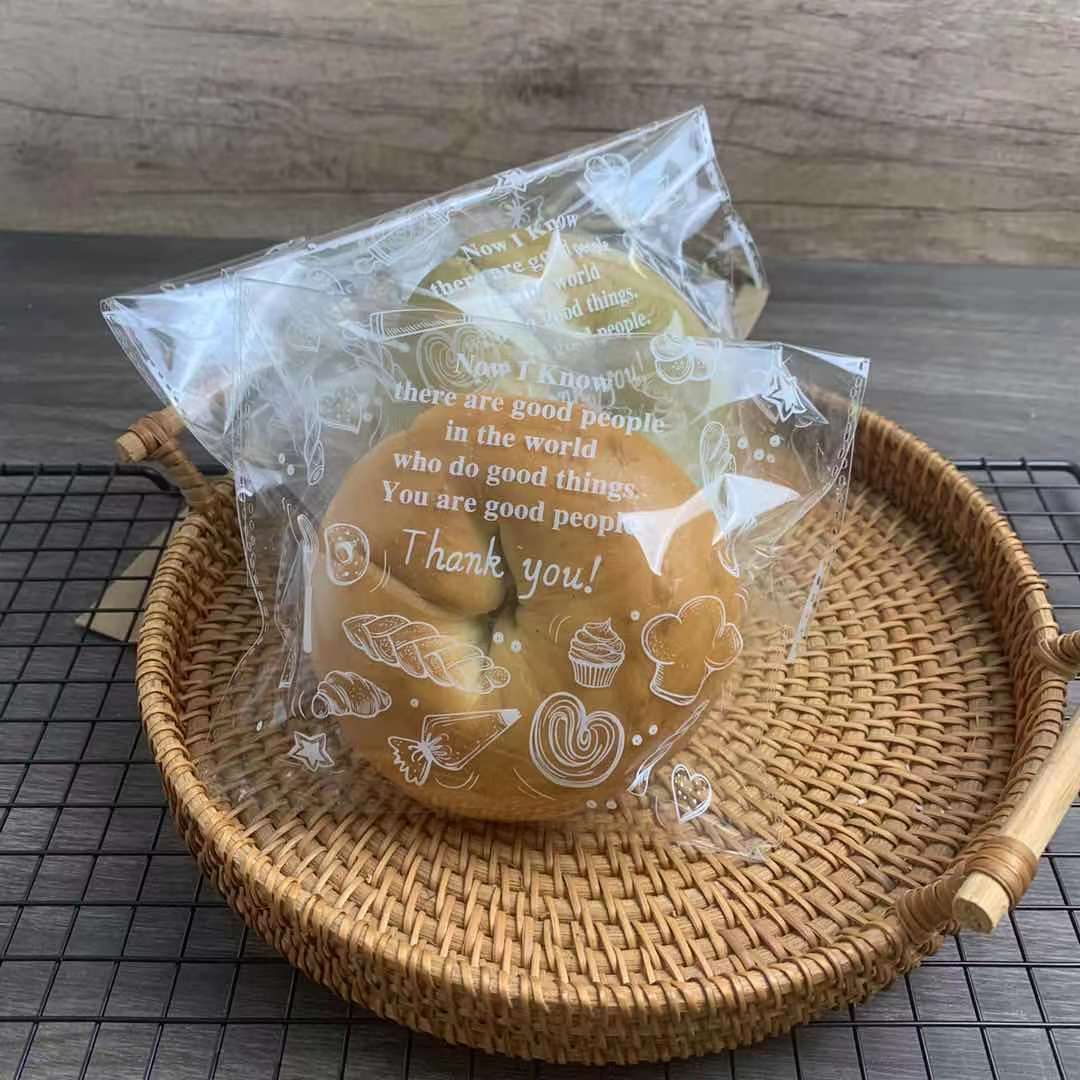 Bread Packaging Bag Self-Sealing Adhesive Baking Transparent Disposable Pre-Sliced Caterpillar Toast European Baguette Bag