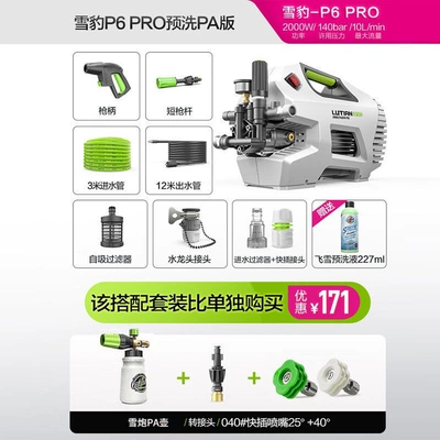 Household High-Pressure Water Gun, Powerful Car washing machine - snow-leopard-p6-2000w-brushless-induction-pa-version