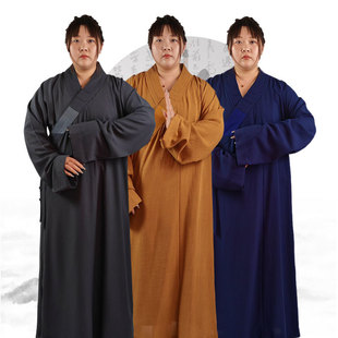 僧服长衫大褂春夏秋季出家师父和尚尼姑海青僧衣服灰色黄色藏青色-阿里巴巴