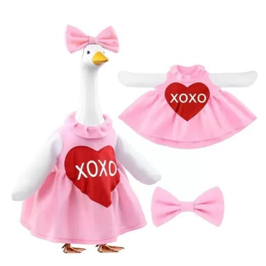 Valentine's Day Goose Costume with Balloons 23inch Porch Goose Holiday Pink Red Heart-Shaped Cloth Costume Valentine's Day Valentine's Day Goose Costume with Balloons 23inch Porch Goose Holiday Pink Red Heart-Shaped Cloth Costume Valentine's Day