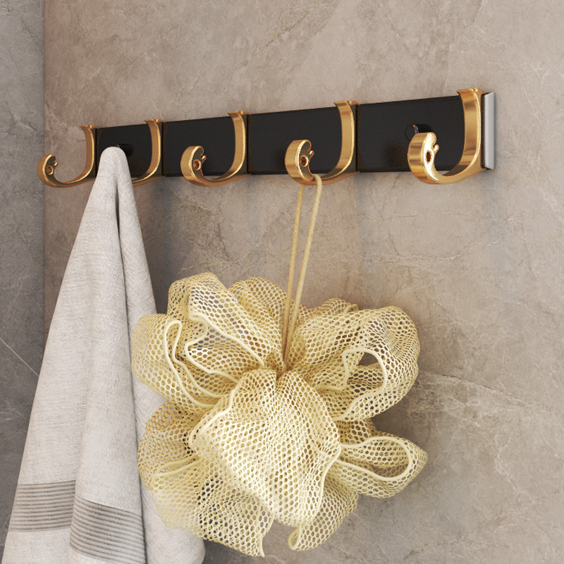 Rack de toallas de baño de aluminio espacio almacenamiento de inodoro sin perforación rack de toallas plegables de hardware de baño colgante conjunto tipo rack