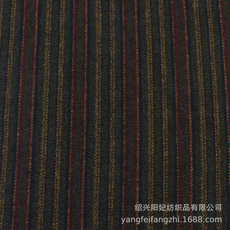 厂家批发 粗纺条纹色织人字纹毛呢面料 秋冬服帽套装鱼骨纹布料|undefined