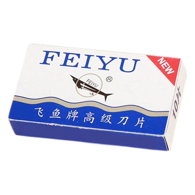 Прямая поставка с завода 10 шт. Двустороннее лезвие из нержавеющей стали, бренд летучей рыбы, старомодное ручное бритвенное лезвие для бритья оптом