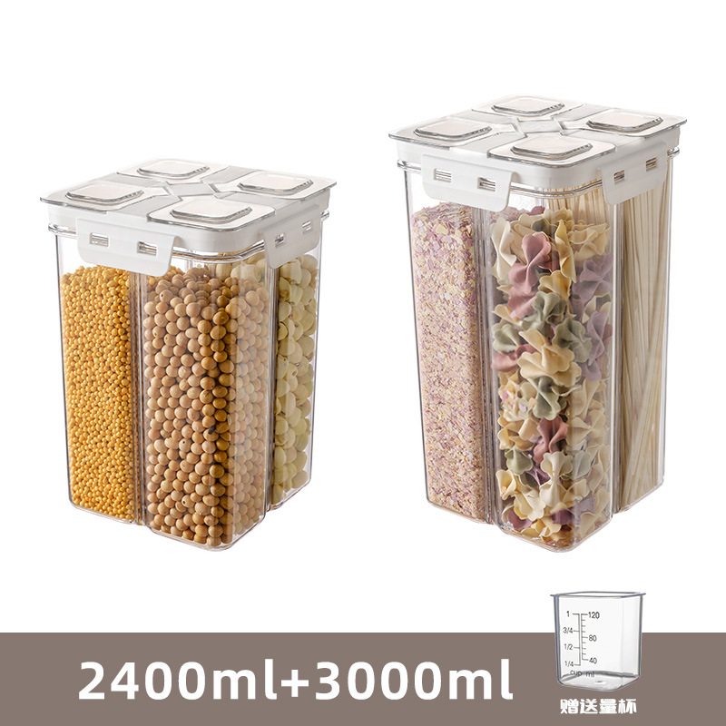 Grain Cereals Storage Jar Sealed Jar with Lid Cage Rice Barrel Jar Transparent Insect-proof Large Storage Box Storage Box
